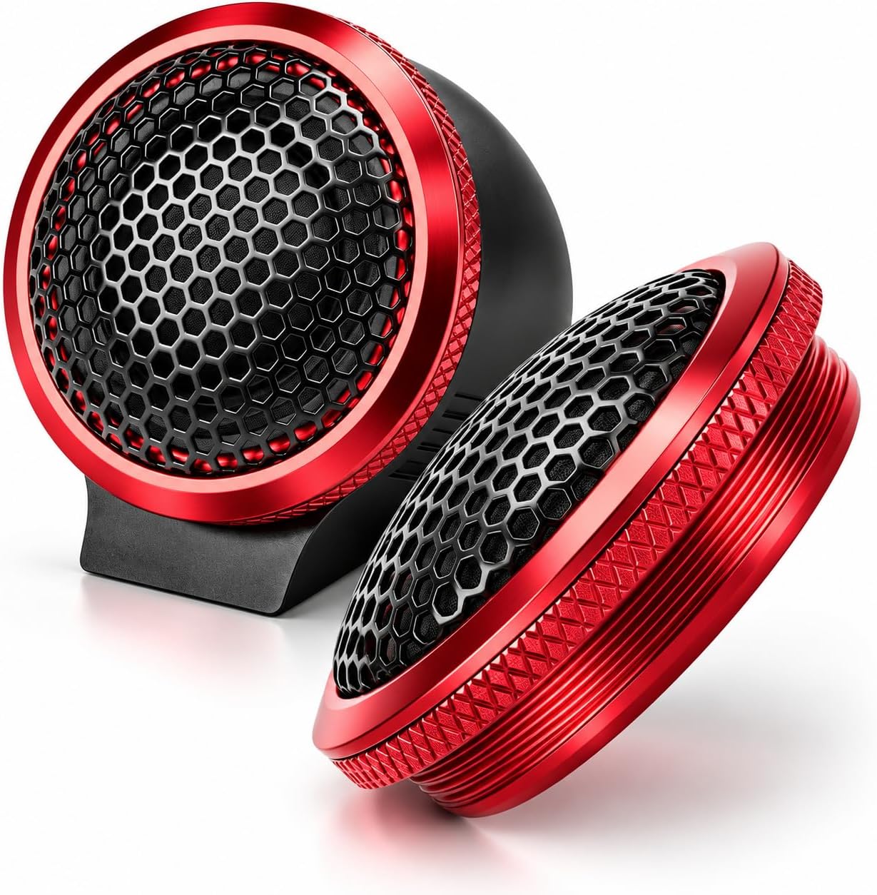 1 Inch Tweeters for Car Audio, 400W Peak System Power 4 Ohm Silk Dome Car Tweeters with N48H Neodymium Magnets, Ferrofluid Cooling, 12dB Crossovers, Flush/Surface Mount, 2 Pack