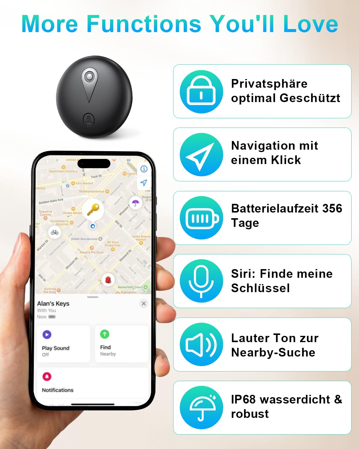 GPS Tracker Auto ohne ABO - Mini Auto Tracker & GPS, Vielseitiges GPS für Au-to, Motorrad, Fahrräder, Gepäck & Haustiere, iOS App, Wasserdicht