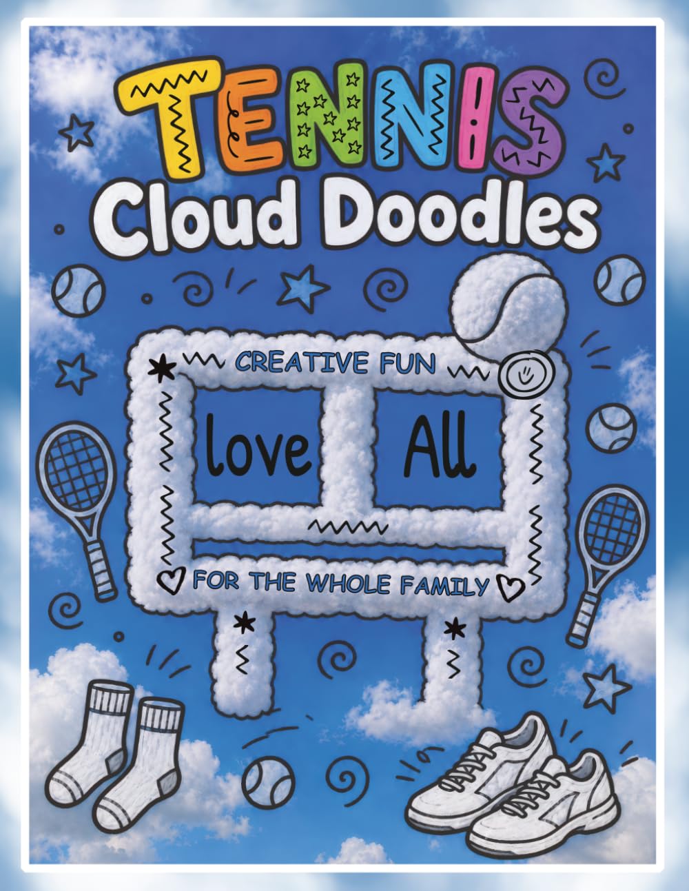 Tennis Cloud Doodles: A Relaxing Cloud Picture Doodle Activity Book for Kids & Adults | Creative Fun For The Whole Family (Sky-High Sports Cloud Doodle Book Series)