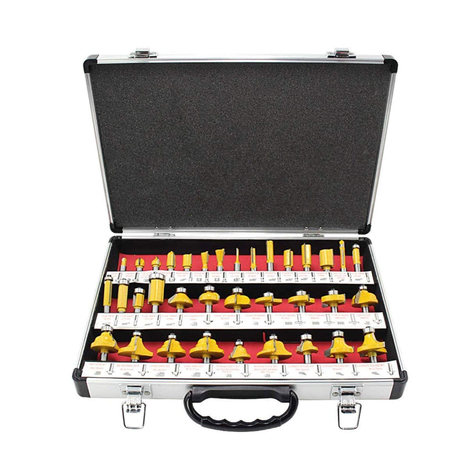 Routeur à bois 35 pièces 8mm avec coffret alu haute qualité