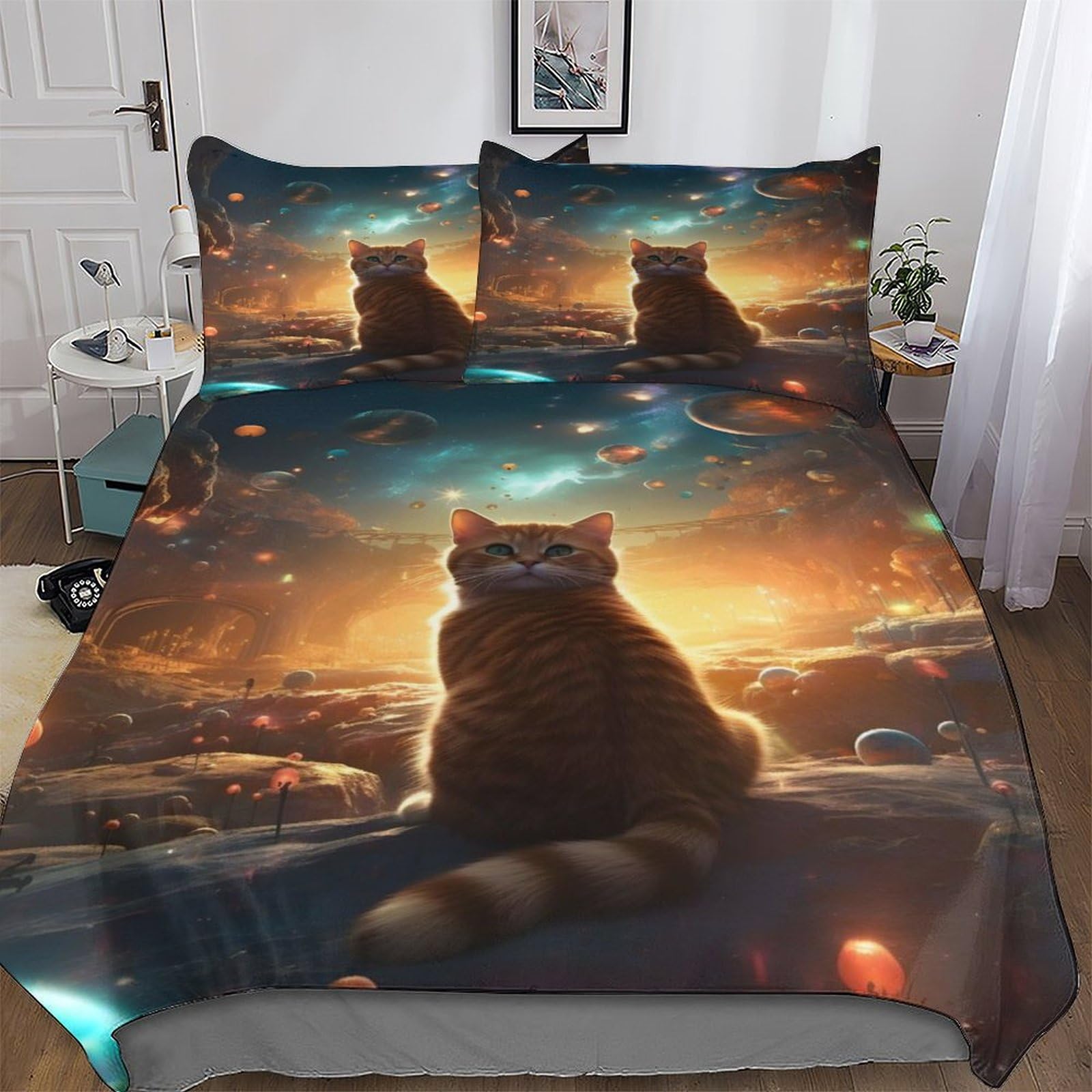 Linge de lit chat avec fermeture éclair pratique pour changer sa couette 220x240