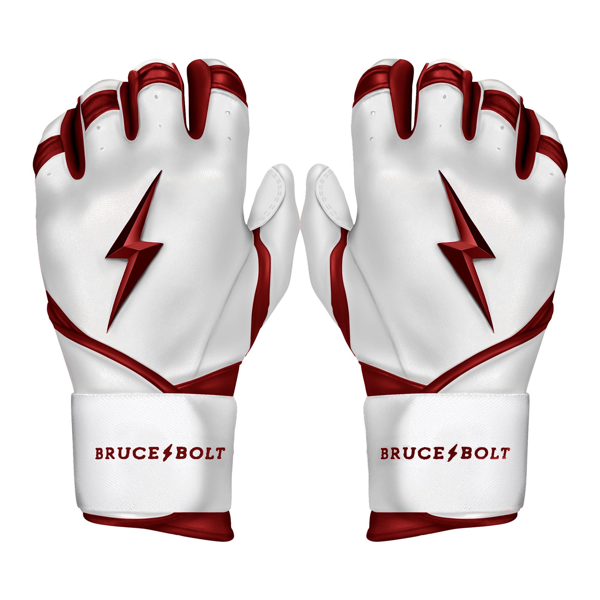 BRUCE BOLT Chrome Series Long Cuff Maroon Batting Glove - Maroon XLarge