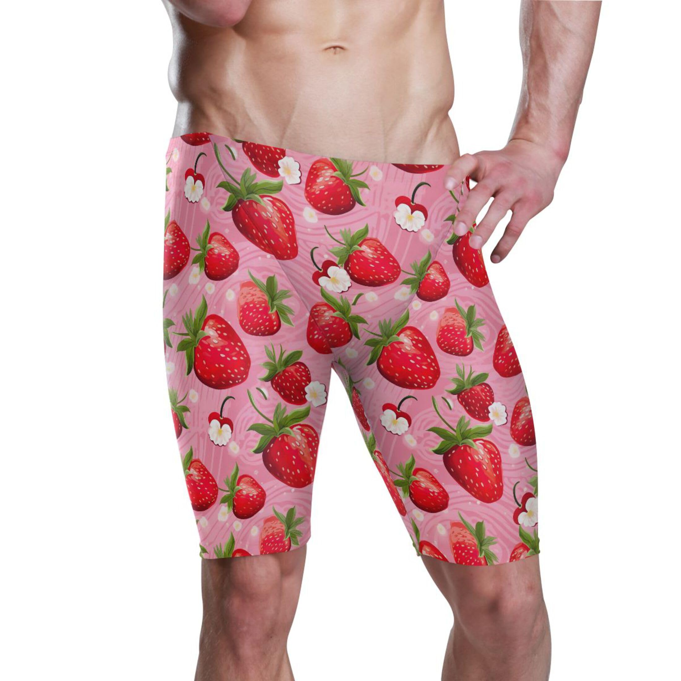 UMIRIKO Strawberry Fruit Men's Swimsuit Swim Jammers L B0402869