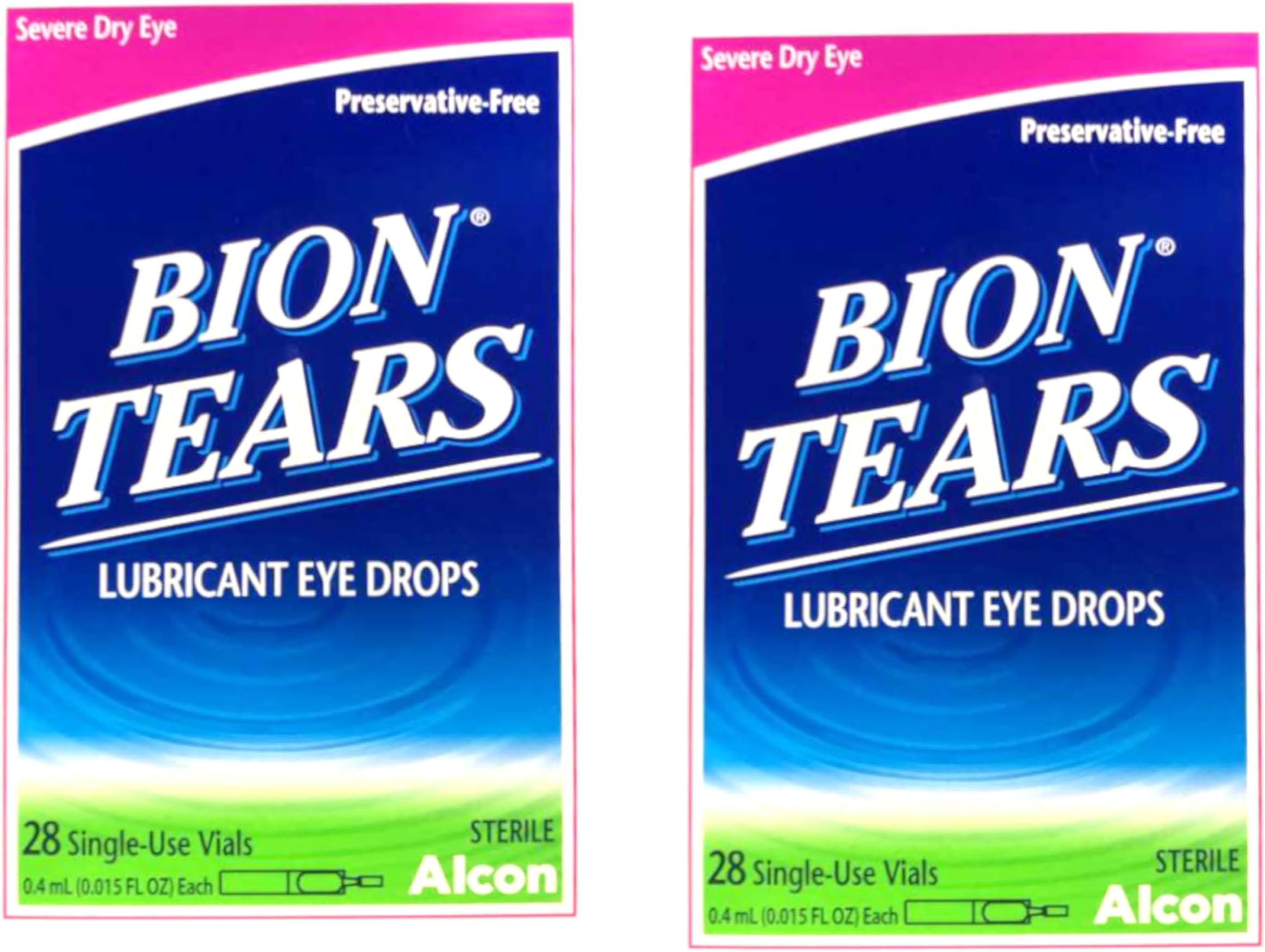 Bion Tears Lubricant Eye Drops-0.015 oz, 28 ct Single Use Vials, 2 pk