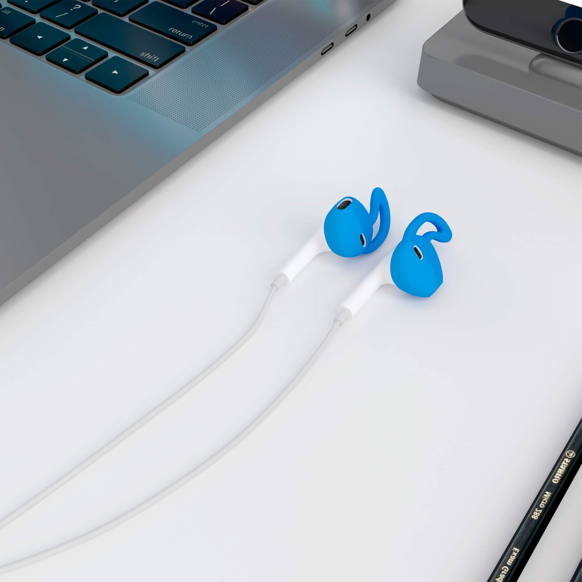 Lot de 50 embouts en Silicone pour écouteurs-Bleu