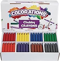 Colorations Chubby Crayons 200 Pack - Wrapper-Free Jumbo Toddler Crayons in 8 Bright Colors for Classroom & Special Needs
