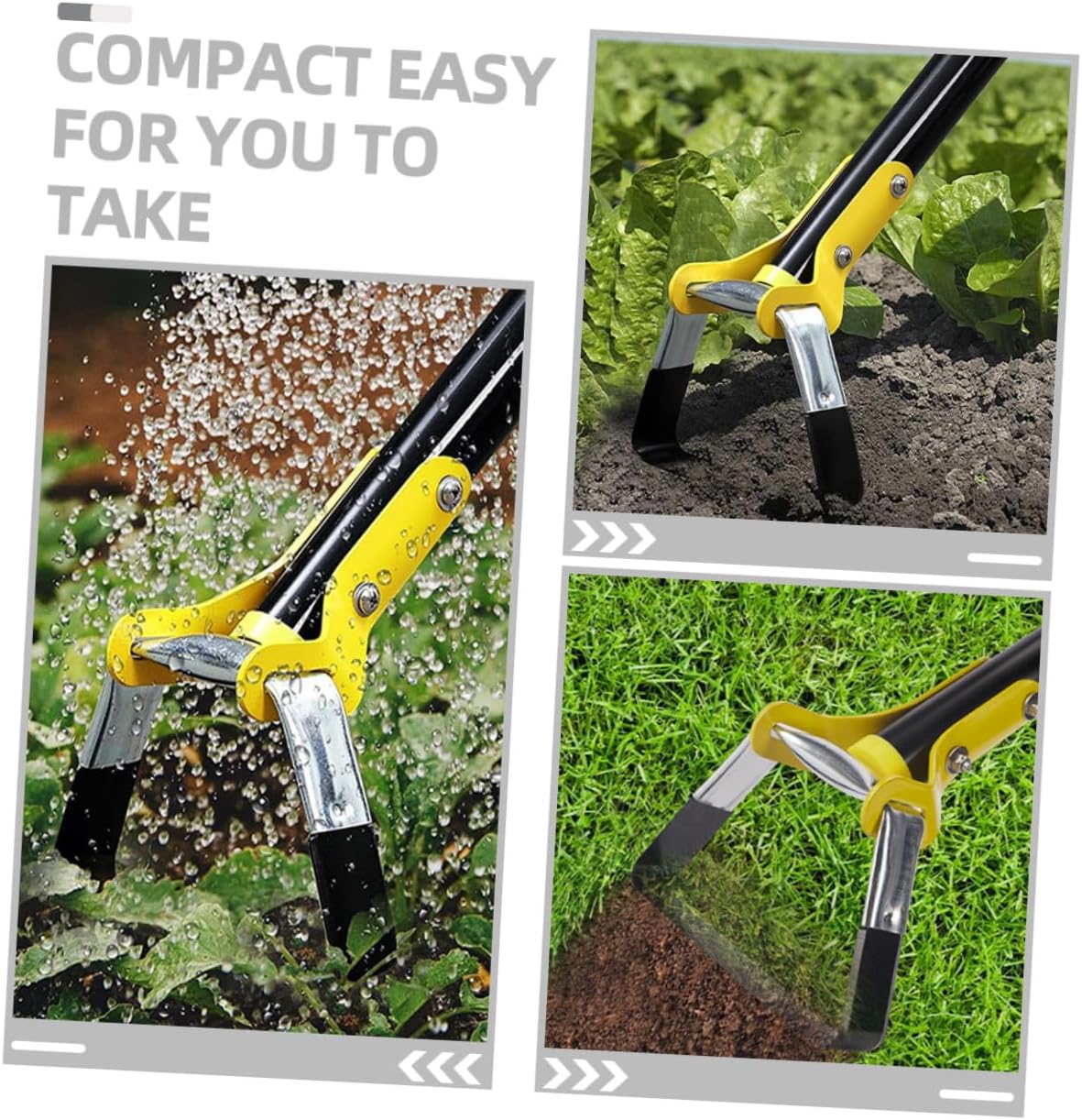Yardwe Hand Stirrup Hoe and Small Garden Cultivator for Weeding, 1.6m Long Handle Gardening Tool for Lawn and Flower Beds, Manual Weed Removal Tool for Patio and Outdoor Planting