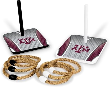 Wild Sports Solid Wood College Quoits Set with Direct Print HD Team Graphics Tailgate Ring Toss Game Great Gift for Any NCAA Fan! Ring Toss Outdoor Games for The Beach