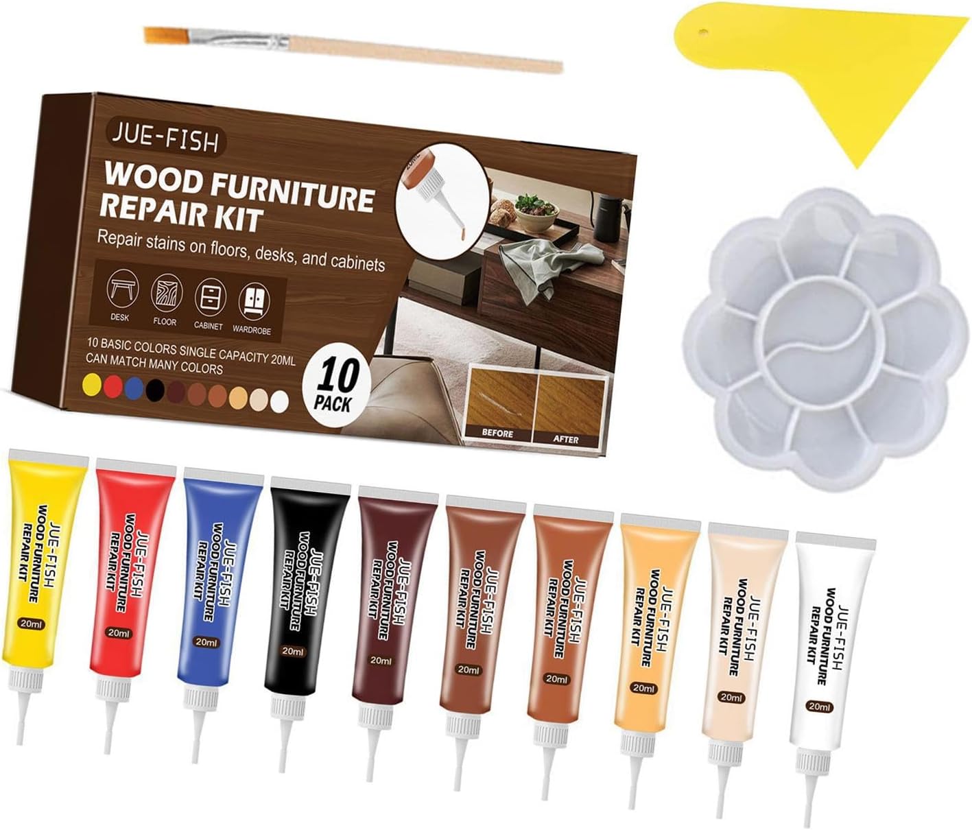 Bnf® Wood Furniture Repair Kit Wood Floor Repair Kit for Holes Wooden Doors Desks | Home & Garden