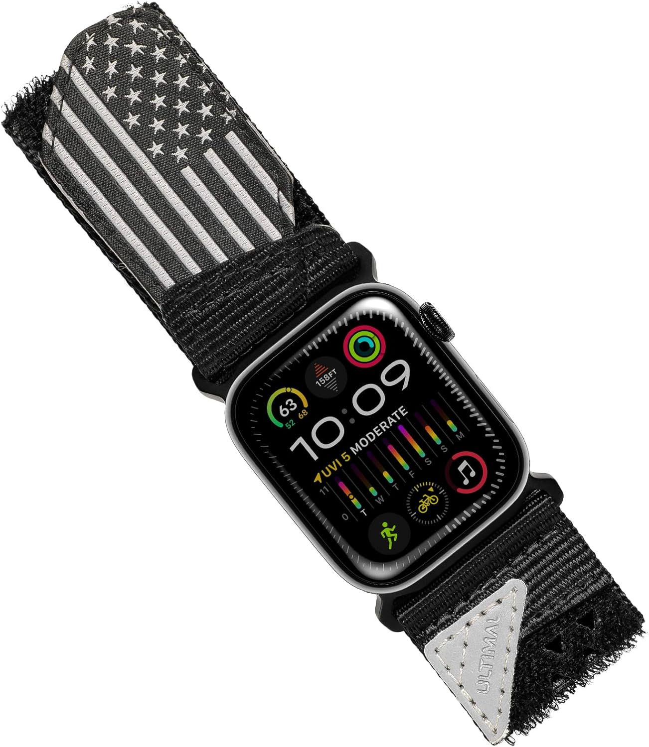 ULTIMAL Ultrawide for Apple Watch Band Ultra/Ultra2 49mm/46mm/45mm/44mm Ultra wide Sport Nylon Band for iWatch Series 9/8/7/6/5/4/SE/SE2 for Women Men Hollow Out Breathable watch band (49/46/45/44mm, Army Green)