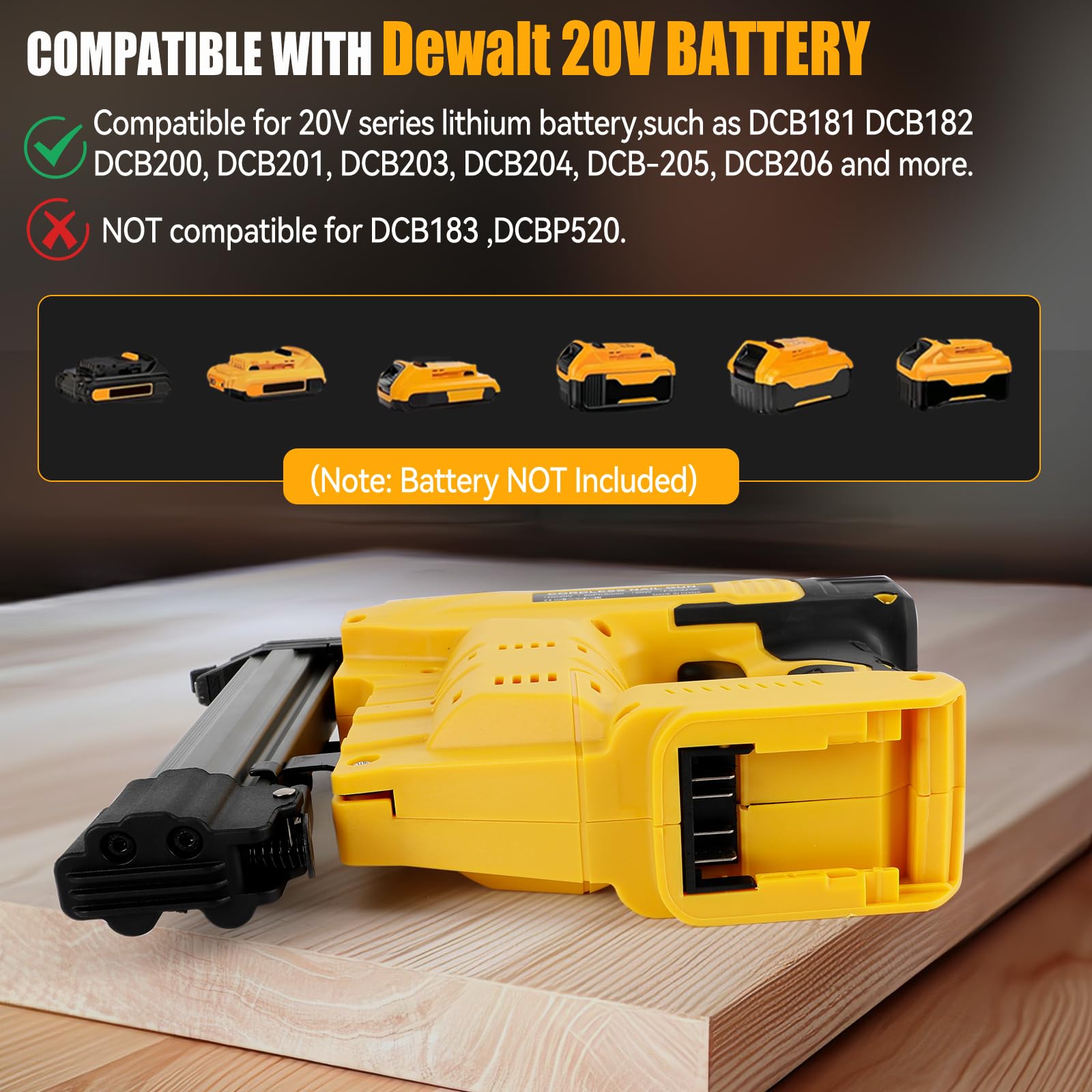 Dewalt 20V Akku-Nagler, bürstenloser Nagler, 18GA, 1000 Nägel und Klammern