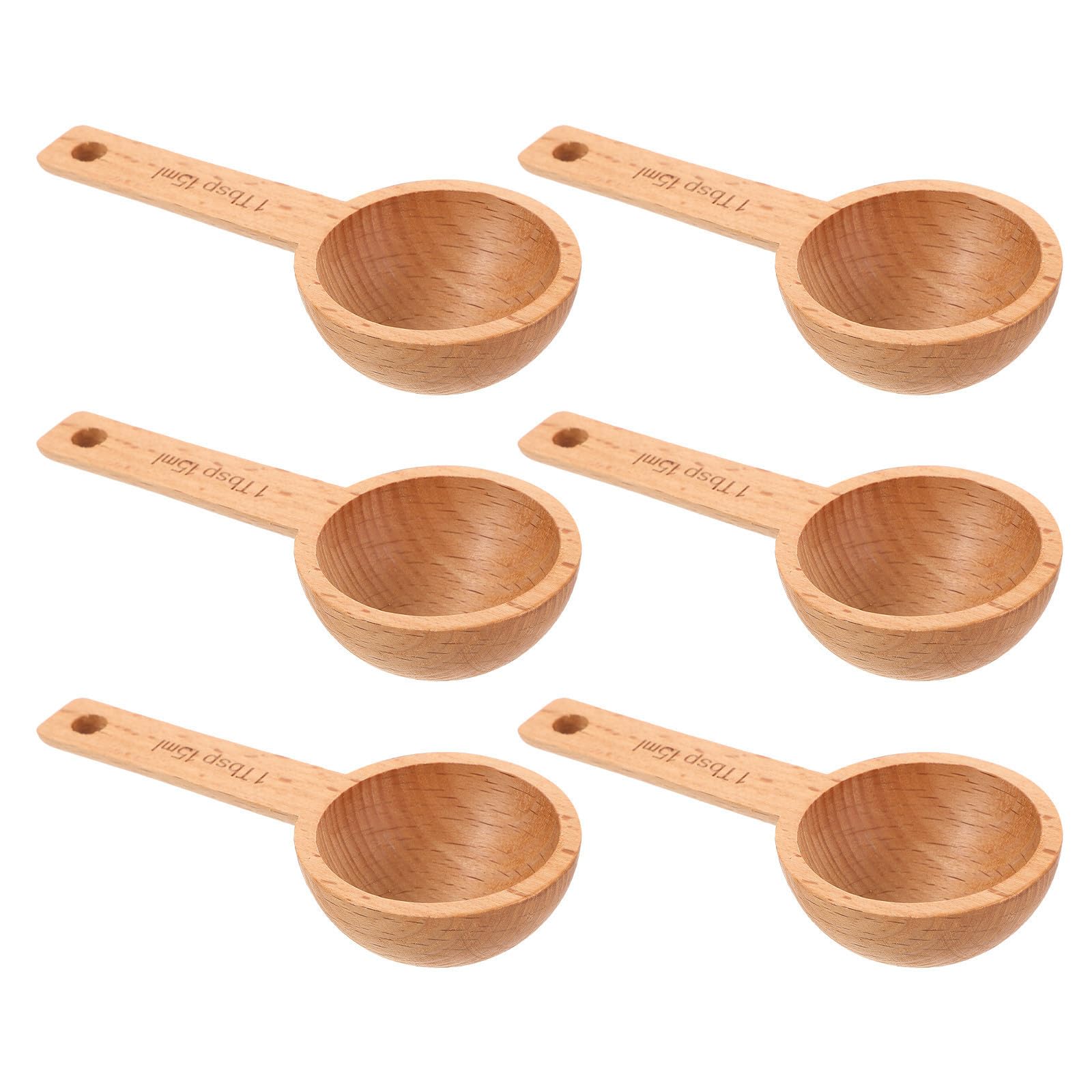 Cucharas medidoras de madera Operitacx estéticas y compactas para repostería fina de 15ml