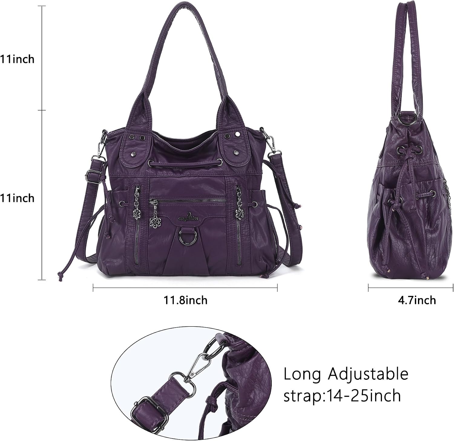 Angel Kiss Hobo Bags for Women Fashion Shoulder Bag Ladies Purses and Handbags Roomy Tote Bags Purse with Crossbody Strap