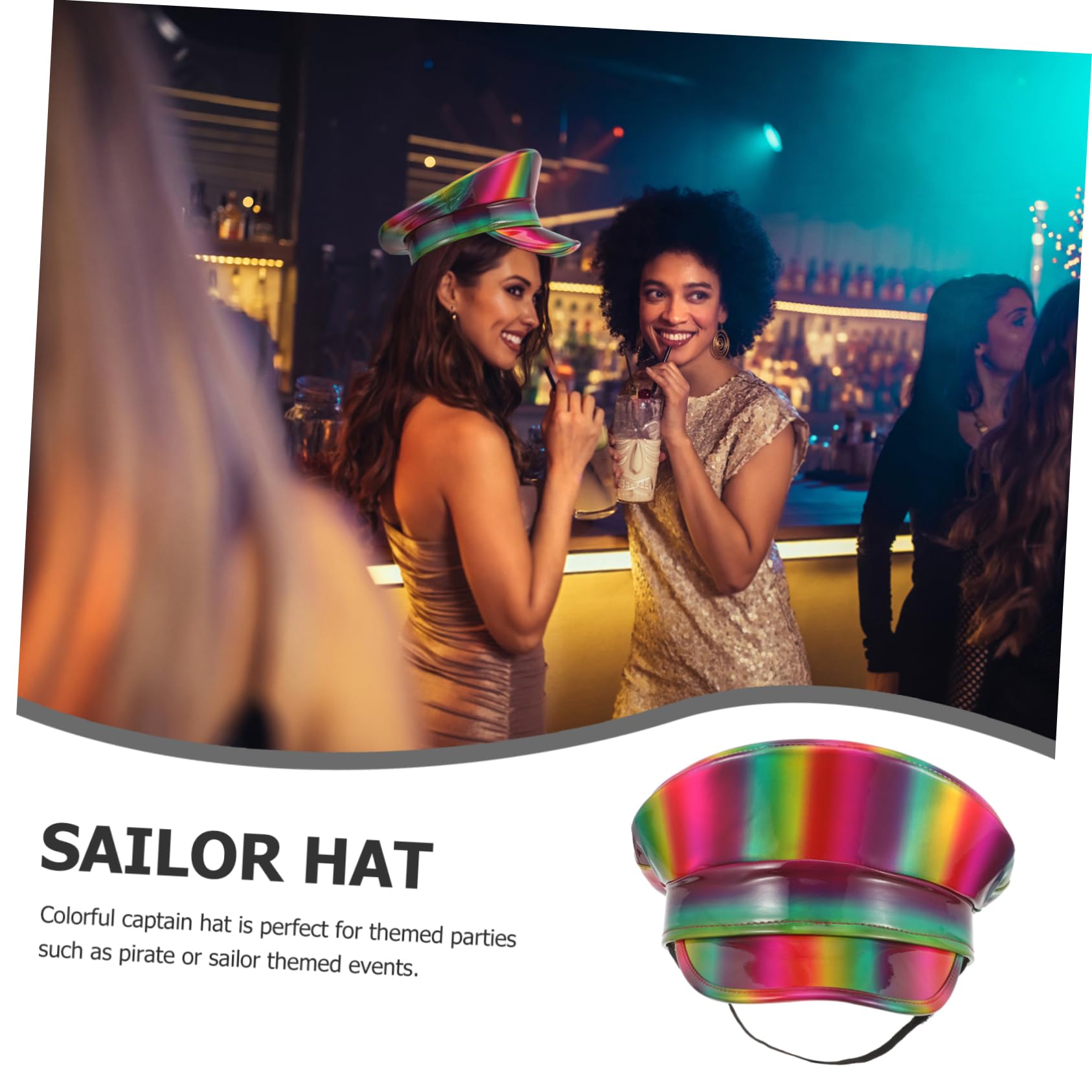 FRCOLOR Sombrero Colorido para Mujer de Cuero para Fiesta y Halloween | Diseño Creativo y Divertido, Ligero y Cómodo de Llevar, Adecuado para Fiestas Temáticas y Celebraciones