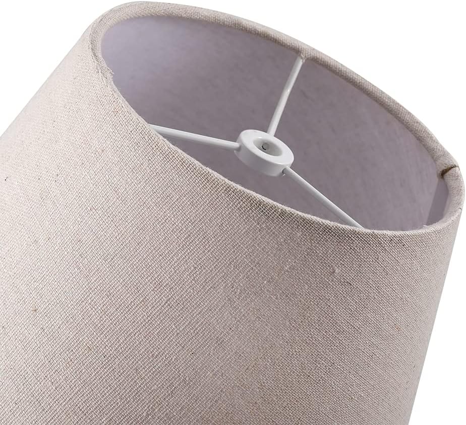 ALUCSET Brown Lamp Shade, Barrel Fabric Small Lampshade for Table Lamp and Floor Light, 6x10x7.5 inch, Natural Linen Hand Crafted, Spider (Light Brown)