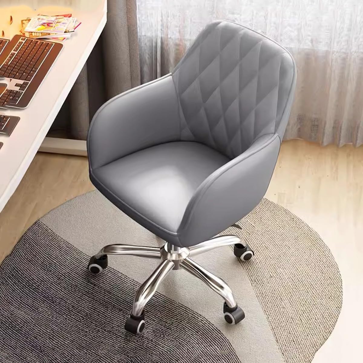 Chaise d'ordinateur confortable en cuir PU réglable LWX
