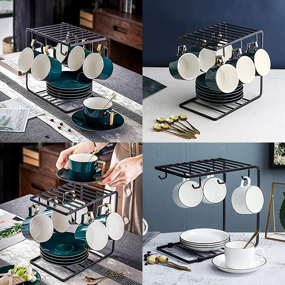 Supporto per Tazza In Metallo, Portabicchieri Cucina per Uso, Supporto per Tazza da Caffè, Espositore per Tazze da Tè, Portabicchieri da Appendere, Adatto per Tazze da Tè e Stoviglie