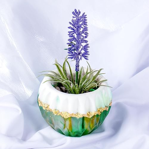 Miniatura 4 de FUNSHOWCASE Maceta con orificio de drenaje, moldes de silicona, 3 unidades, triángulos, búho y Urban Chic, para resina epoxi, hormigón, arcilla,