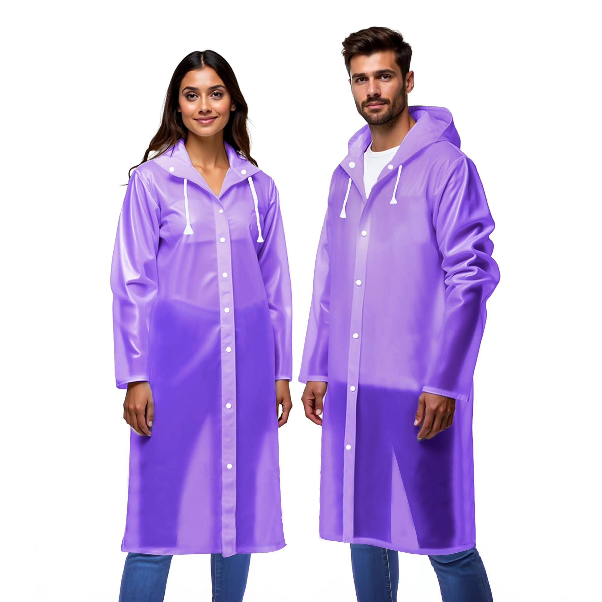 Robustt Unisex Raincoat With Hood - Purple (Pack of 1) | Waterproof Rain Poncho | EVA Material | Reusable | Lightweight | Universal Size | Raincoat for Men and Women