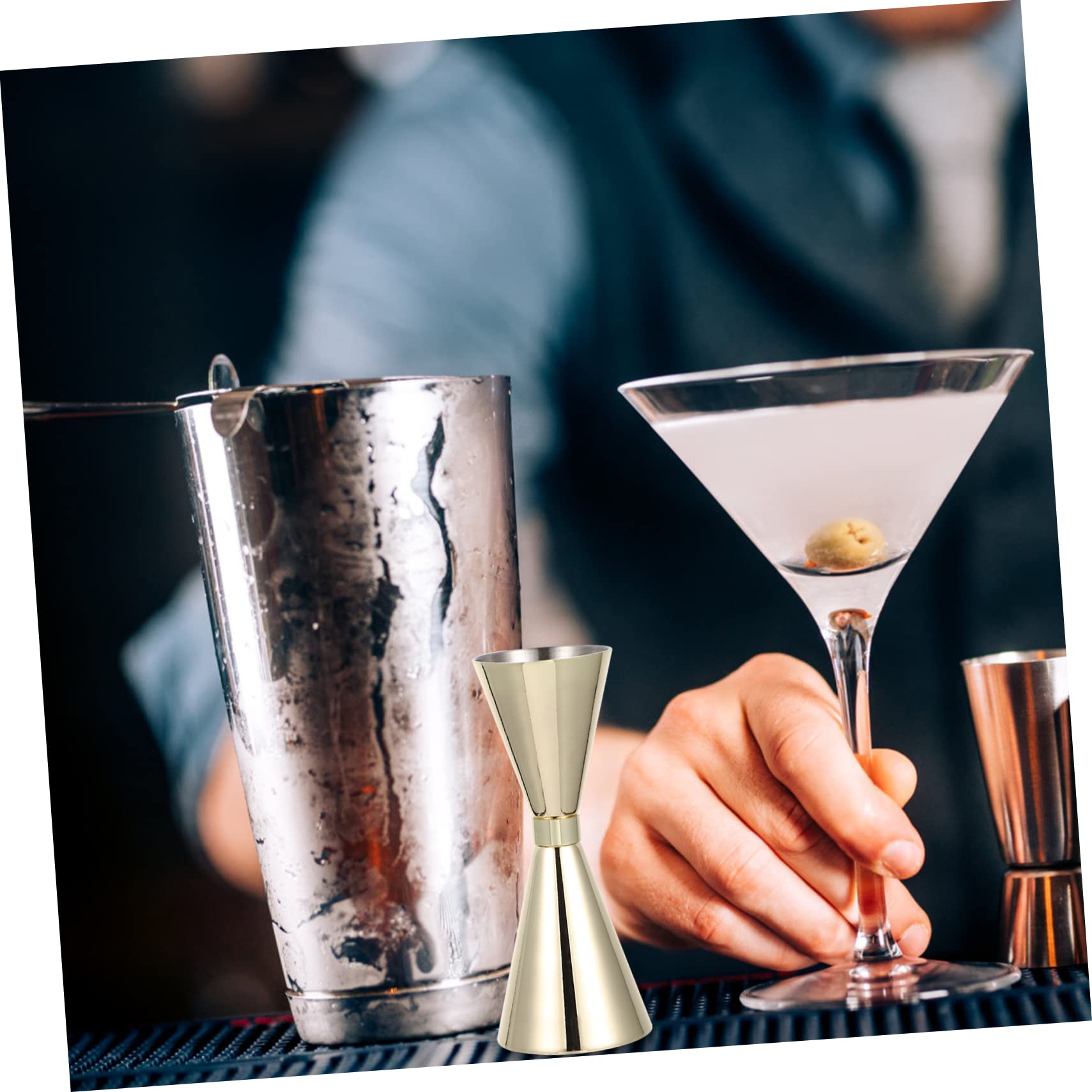 TOPBATHY 3 Pezzi Misuratore di Vino Martini Shaker Doppio Giapponese Jigger Cocktail Strumenti di Misurazione Bar Strumento Colpo Jigger Drink Shaker Cocktail Oncia Tazza in Acciaio Inox