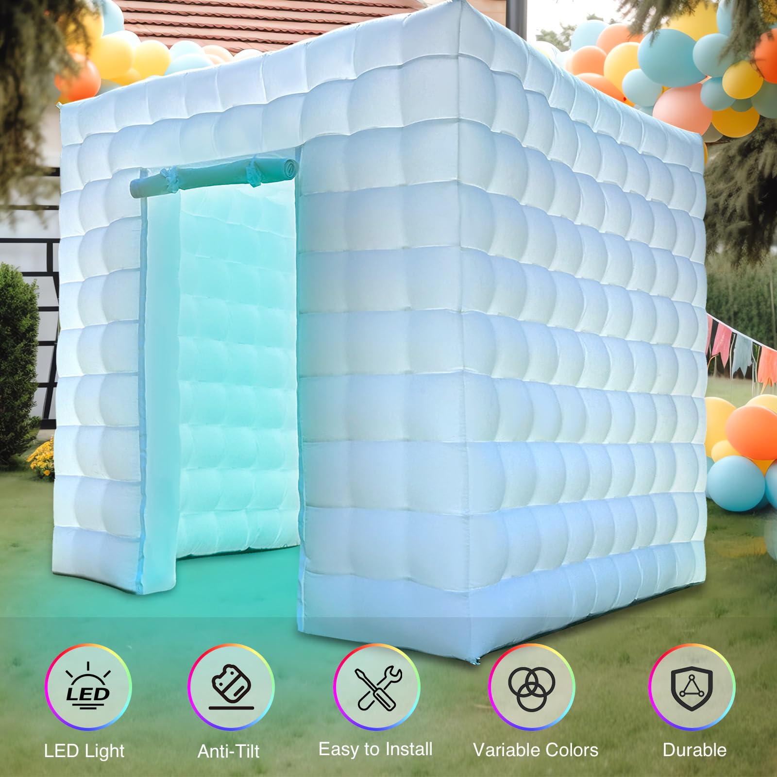 Hot Sale LED Inflatable Photo Booth Enclosure With Blower Photo Booth Tent For Party Event Portable Enclosure Backdrop - View #11