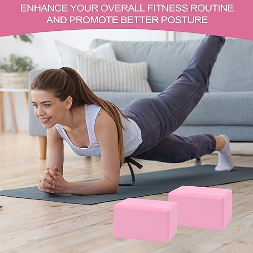 Miniatura 2 de Ladrillo de yoga  2 bloques de espuma antideslizante para ejercicios, bloques de cuña de espuma EVA, soporte de mano avanzado para gimnasio, uso