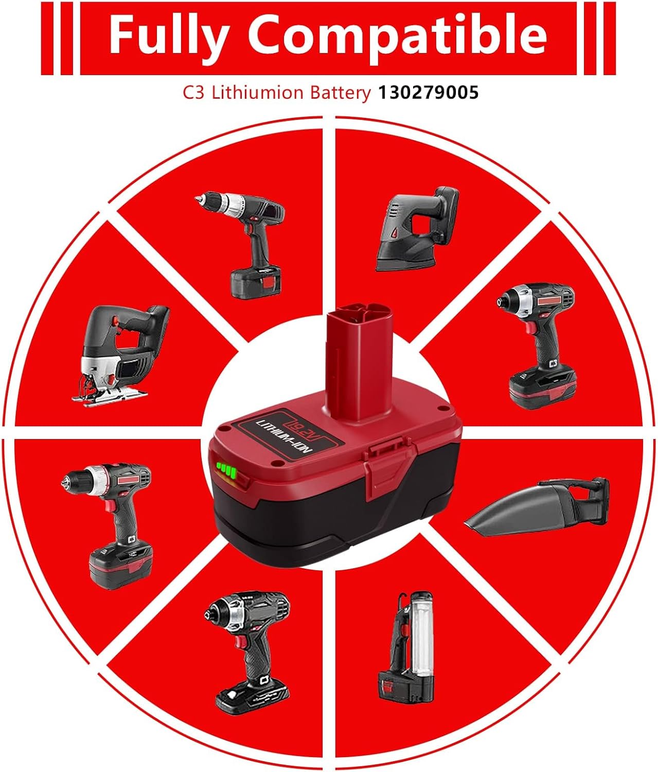 【New Model 7.0Ah Replacement for Craftsman 19.2 Volt Battery】 Lithium ion C3 Compatiable with 19.2V DieHard 130279005 11375 11376 120235021 1323517 315.113753 1323903 130211004 11045 315.115410 2Packs
