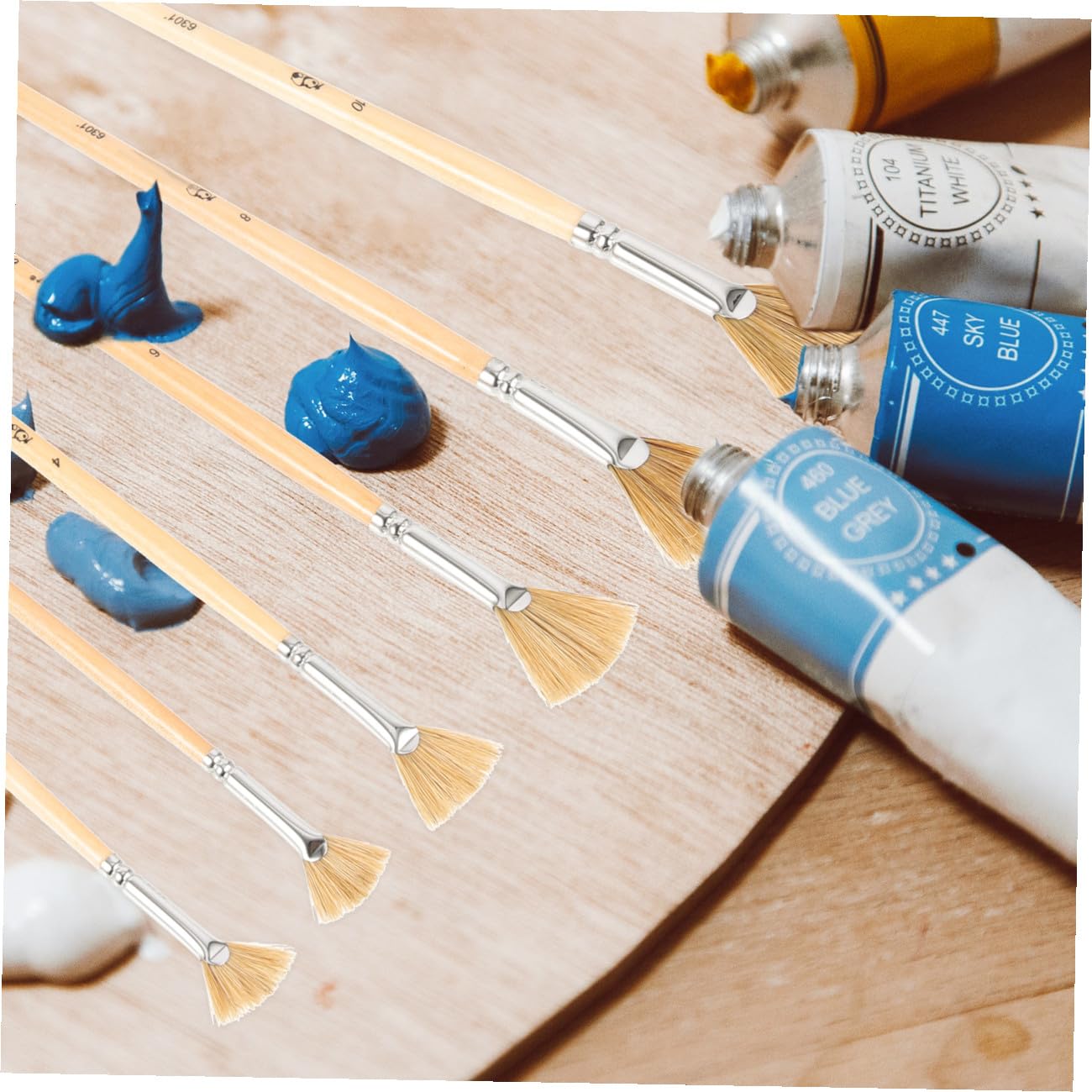 Operitacx 24pièces Pinceaux Éventail Professionnels pour Aquarelle Poils Souples pour Dessin Et Peinture Accessoires De Bricolage Idéaux pour Artistes