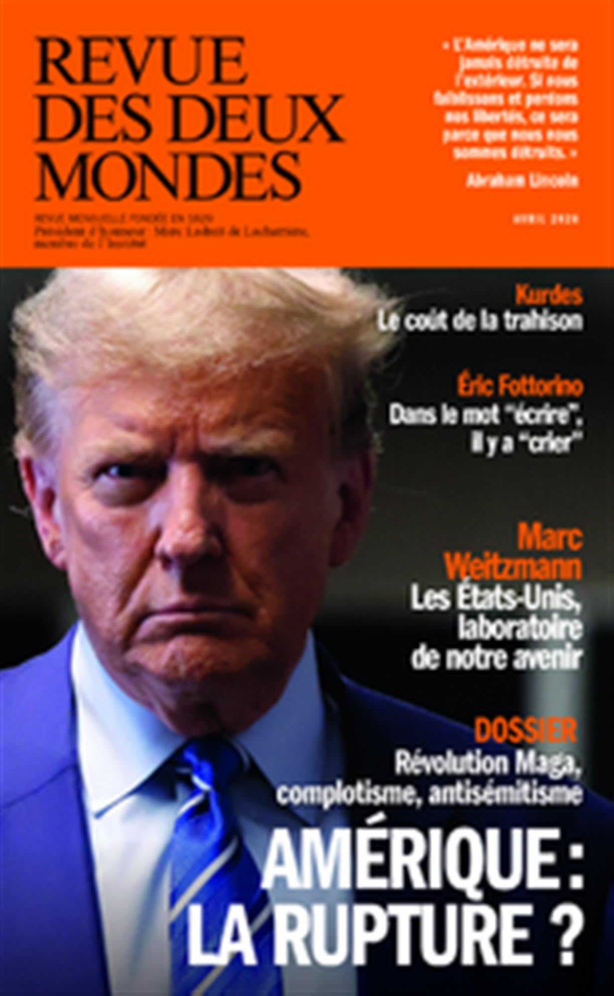 Revue des Deux Mondes Avril 2026 - L'Amérique sous tension