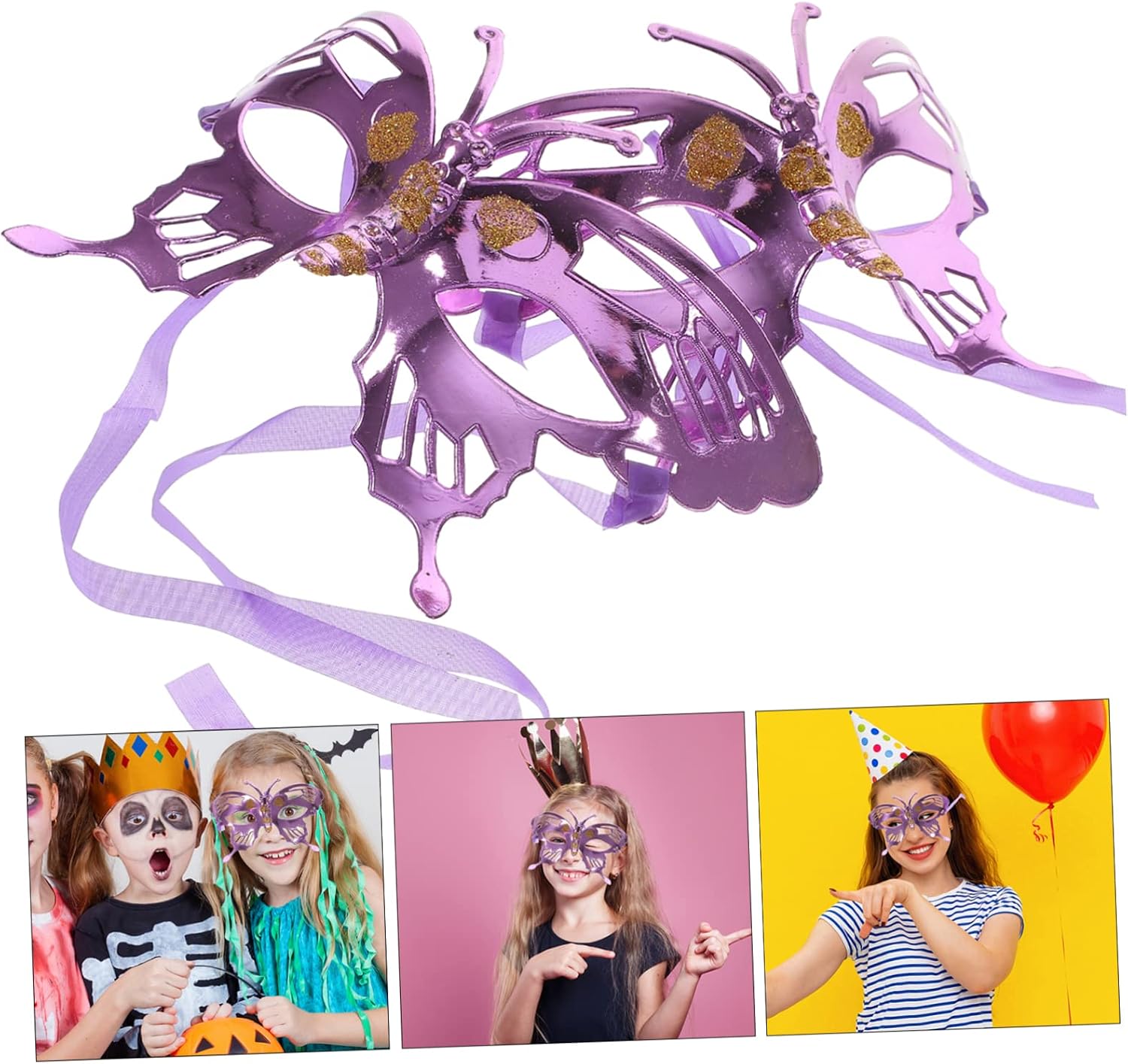 4pcs Butterfly-designed Half Face Women Plastic Masks for Halloween