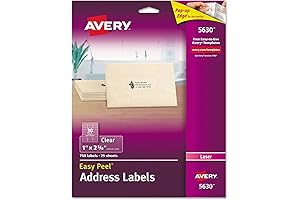 Avery 5630 Laser Labels, UltraClear Address Label, 1-Inch x 2-5/8-Inch, 750 Count