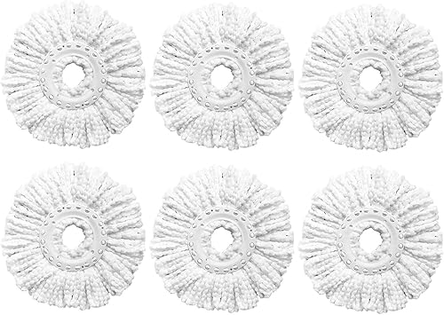 Paquete de 6 cabezales de repuesto para trapeador giratorio compatibles con Hurricane, Mopnado, Casabella y otros trapeadores giratorios de tamaño