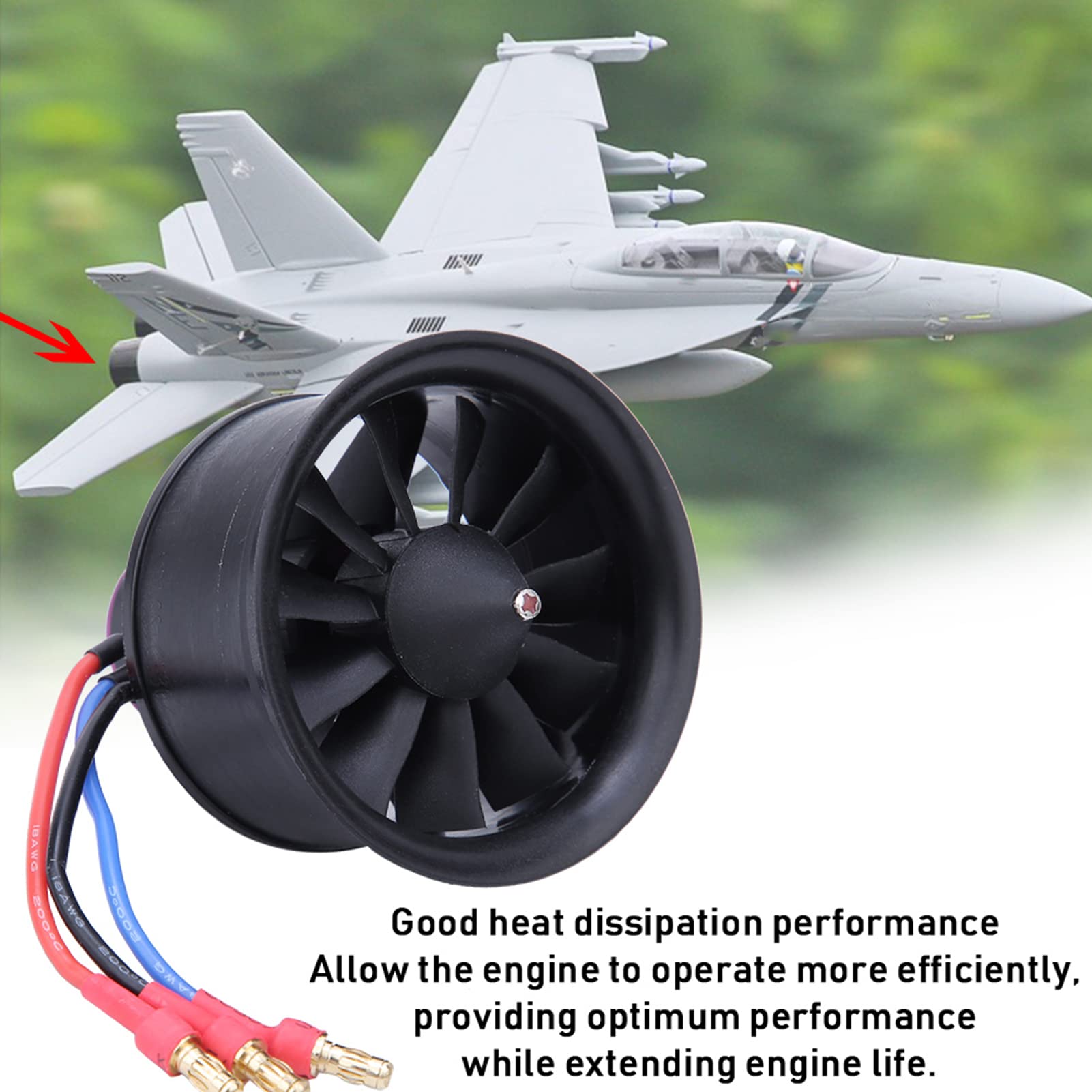 Hélice de avión RC 50 mm 11 Palas Hélice compuesta Duradera y Liviana de Alto Rendimiento para Modelo de avión RC Motor sin escobillas D2627 4900KV 4300KV (KV4900 ZS DF 50 uds.)