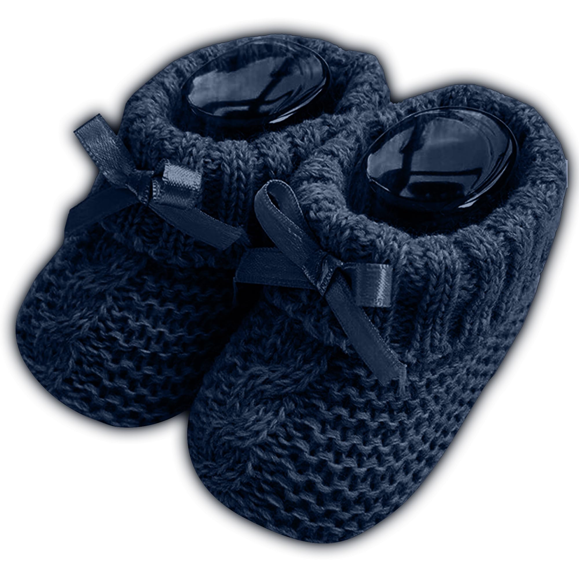 Prime fashionsAdorable Soft Acrylic Newborn Unisex Warm Knitted Baby Booties with Bow | Soft Knitted Baby Booties for 0-3 Month Newborn Baby