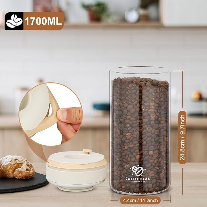 Contenedor de Almacenamiento de Café Hossejoy 1.7L con Válvula CO2 miniatura 3