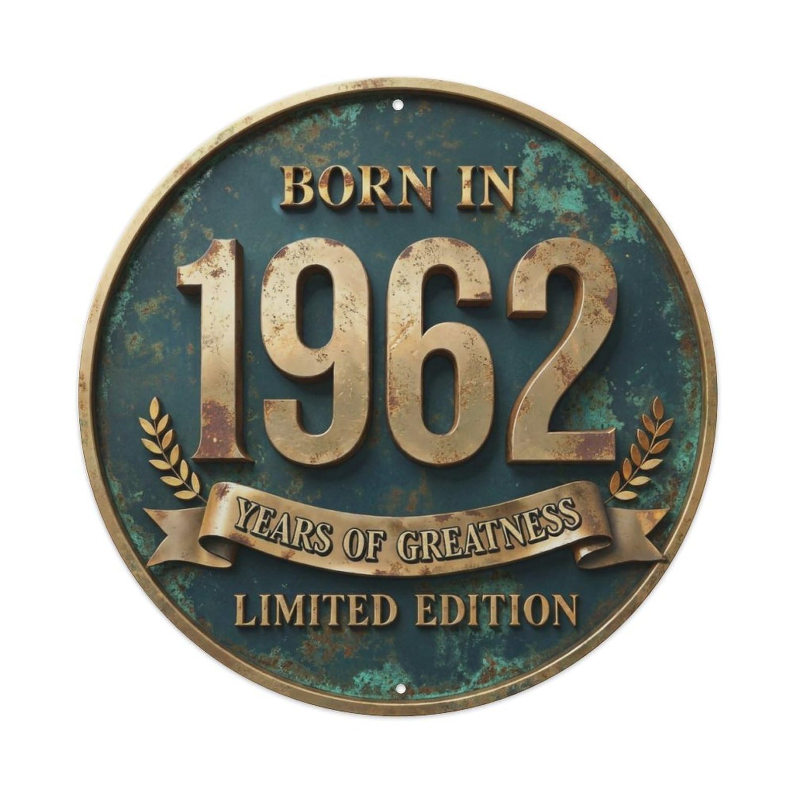 Okahys 8X8inch(20X20cm) Born In 1962 Years Of Greatness Year-Themed Birthday Gift Metal Tin Sign