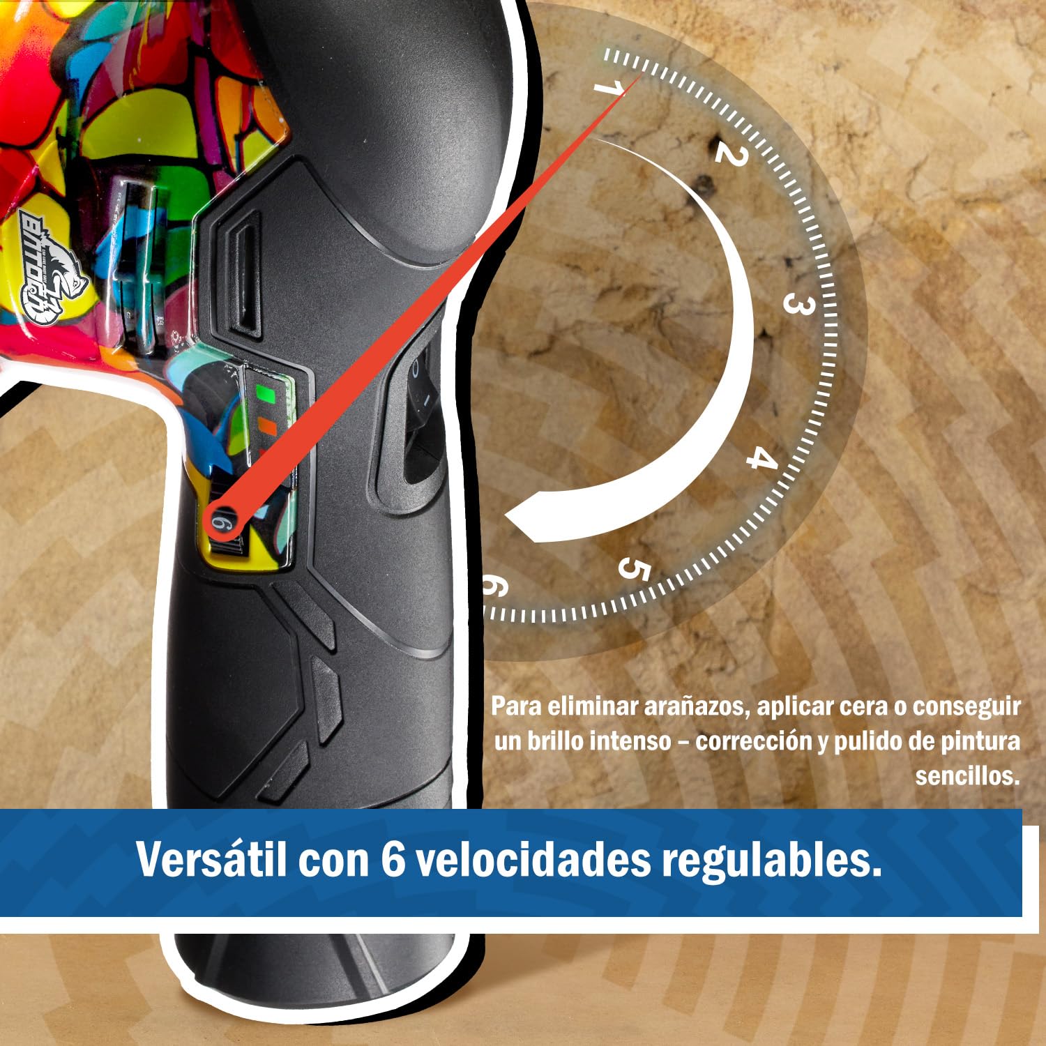 BATOCA S3 Pulidora Batería Compacta Mejorado,12V Pulidor para Coche 5mm Orbital, 2500-5000 RPM,2 2.0A Baterías Set de Pulido, Lijadora Multiusos,Portátil Buffer,Lustrador, Abrillantador,Encerado