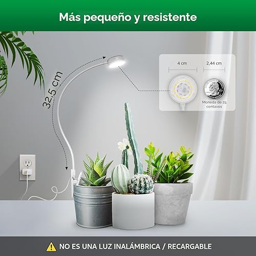 Miniatura 2 de SANSI Luces de Cultivo para Plantas de Interior, Luces de Plantas LED con Pinza para Cultivo en Interiores, Espectro Completo, Lámpara de Plantas