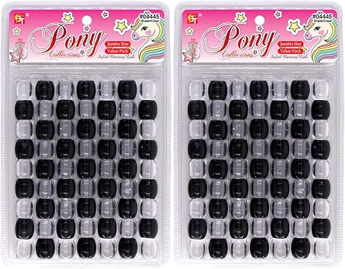 Kit de 126 piezas de joyería de cuentas, bricolaje, trenzar el cabello, pulsera, adornos, manualidades, poni redondo jumbo (rosa perla surtido)