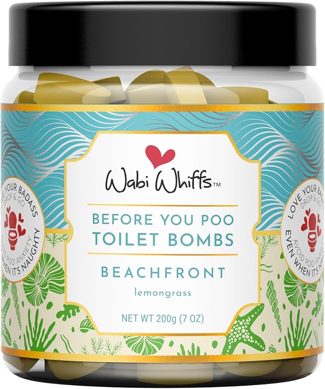 Wabi Whiffs Bombas Efervescentes para Vaso Sanitário Beach Front, Pacote com 60