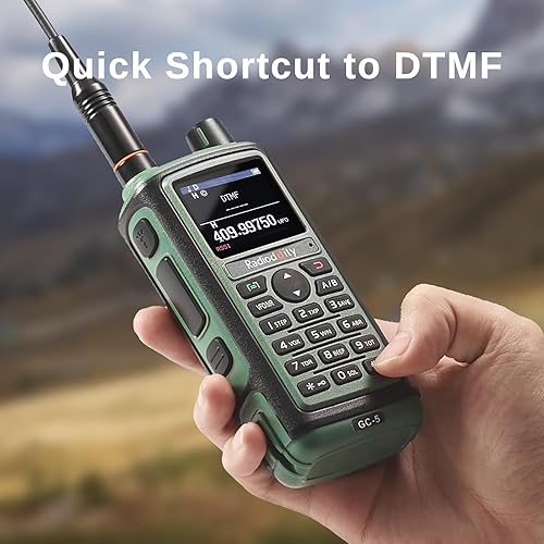 Miniatura 3 de Radioddity GC-5 Radio bidireccional de doble banda, radioaficionado de mano de largo alcance con batería de 1800 mAh, antena de alta ganancia, LCD a