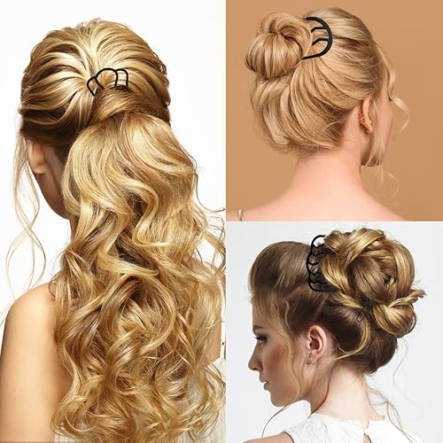 Miniatura 3 de 10 peines de metal para el cabello, horquilla para el cabello, horquilla para el cabello, en forma de U, peines laterales para moño updo, peine de