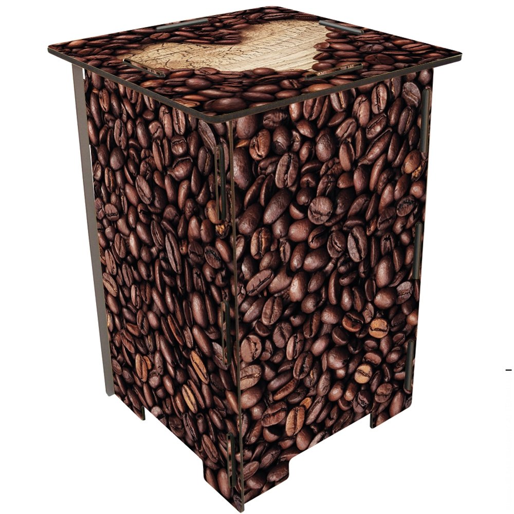 Photo-Hocker Kaffeebohnen cube d'assise haut de gamme design grains de café