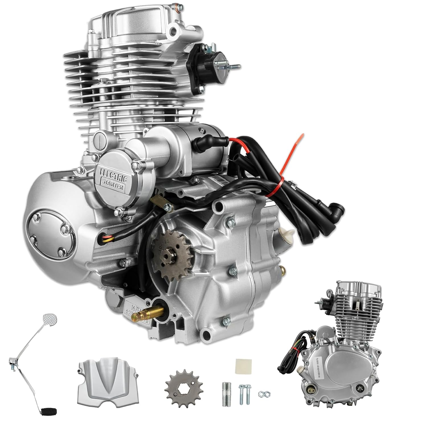 200CC 250CC ATV Engine – 4-Stroke Air-Cooled Motor, 5-Speed Manual Transmission, 14HP, 7500RPM Max, CDI Ignition