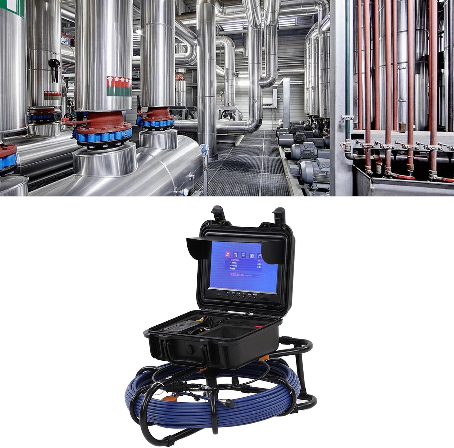 Pipe Inspection Camera, Wide Application Sewer Camera 9 Inch HD DC 12V