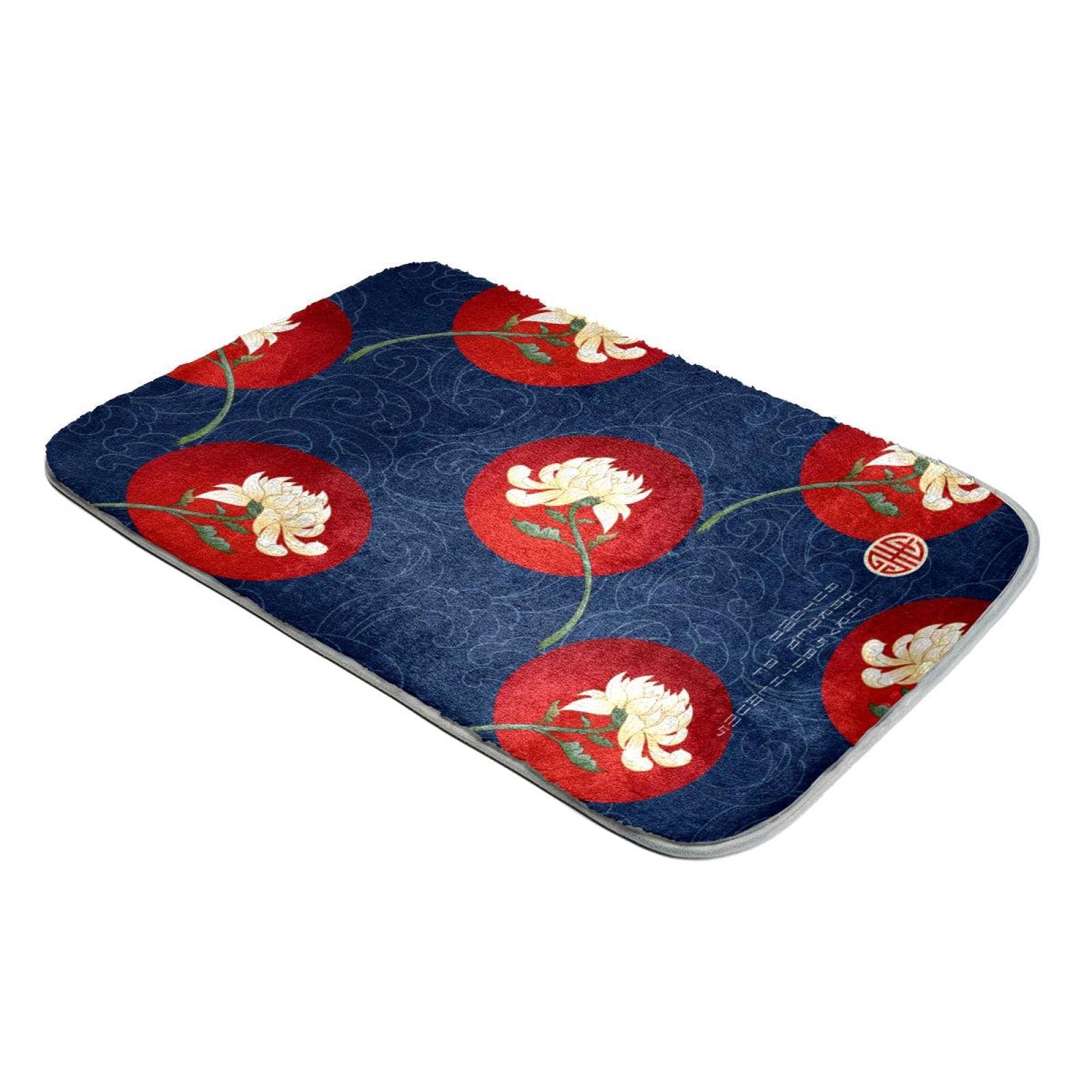 Tapis à poils longs en fausse fourrure style pivoine chinoise vintage pour un salon raffiné