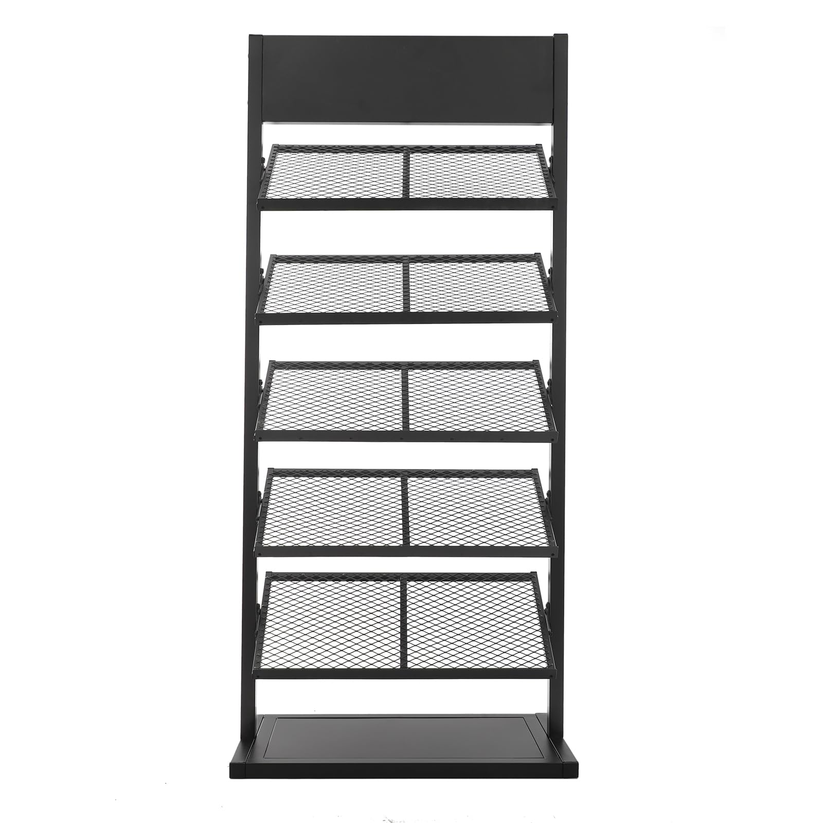 GDAE10 5-Tier Iron Ceramic Tile Sample Display Rack, Heavy-Duty Floor Standing Tile Organizer Rack for Building Material Samples,for Exhibition Halls,Stores (Black)