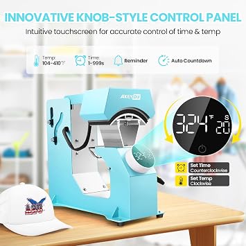 AKEYDIY Auto Hat Press Machine,Heat Press Machine with Precise Temp&Timer Control, Multisize Transfer Sublimation Combo Suitable for DTF Film/Sublimation/Embroidery (Color 01)