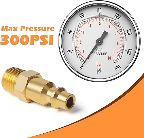 Miniatura 8 de Acoplamiento de aire industrial, 30 piezas, lengüeta de manguera de 14 pulgadas, acoplador de aire de conexión rápida de flujo básico de 14 pulgadas