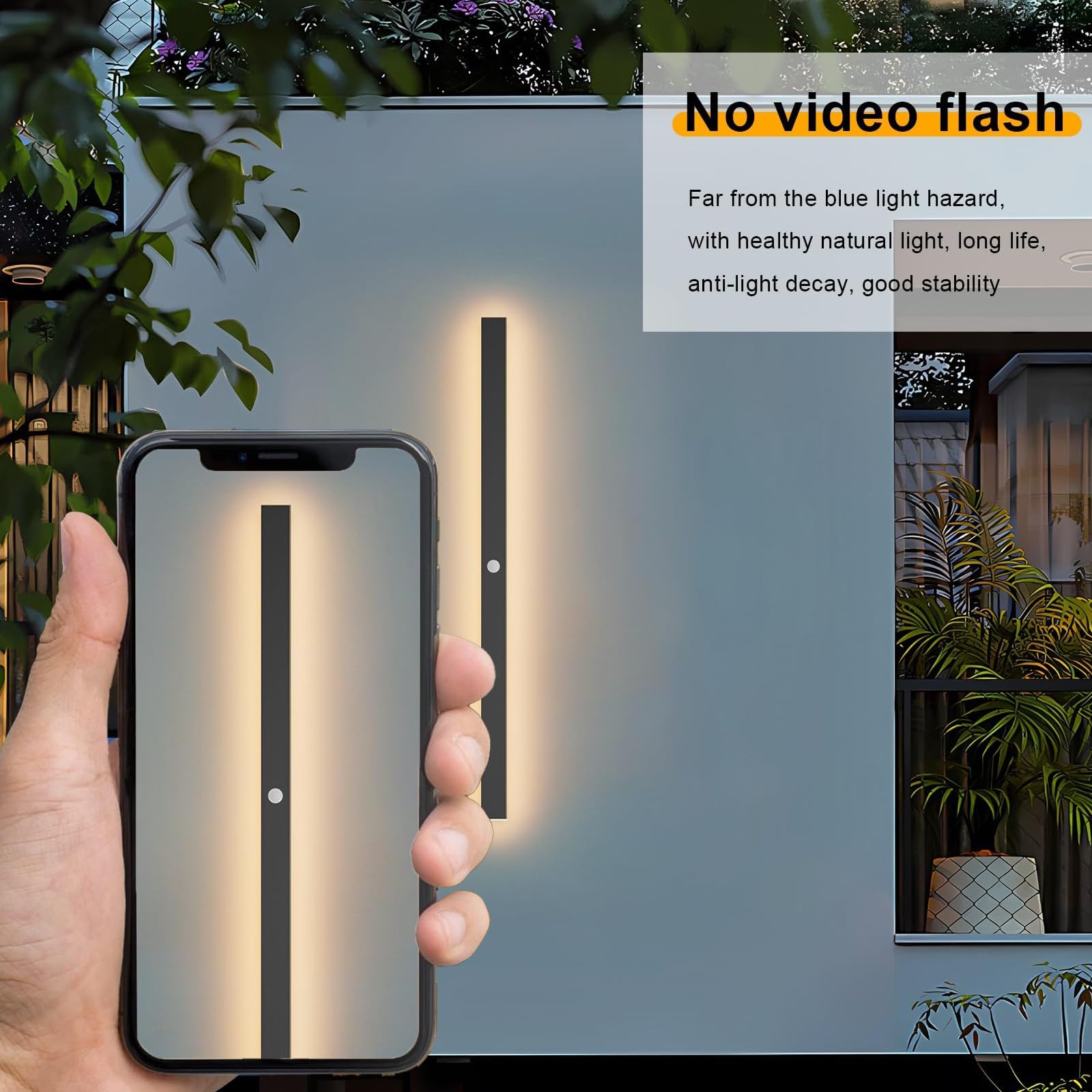 Applique da Parete per Esterni a LED con sensore di Movimento 2700K/4500K/6500K Applique da Parete IP65 Impermeabile Illuminazione da Parete per Cortile Striscia Lunga in Alluminio per Giardino,